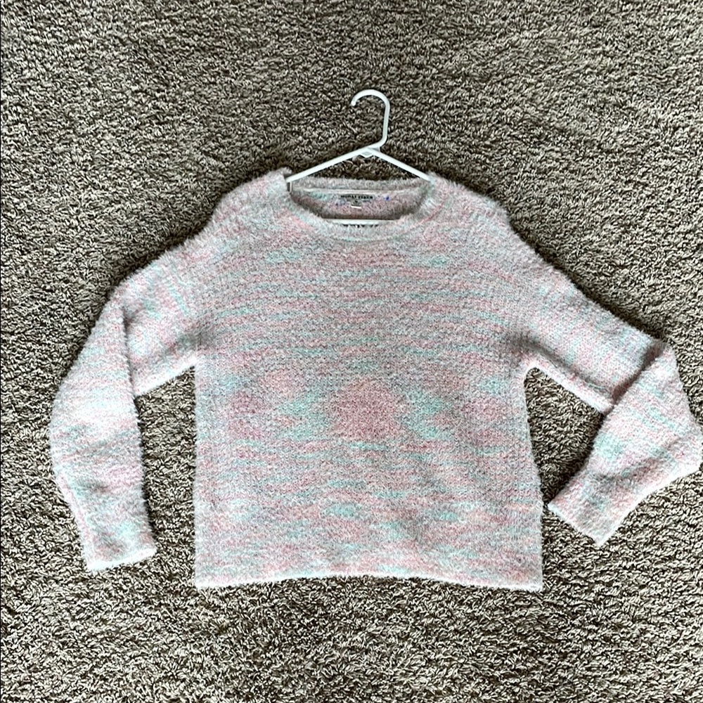 Moral Fiber Pink and Blue Crew Neck Sweater